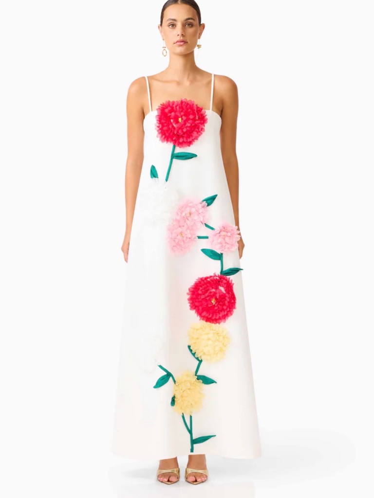 Elliatt Buttercup Embroidered White Maxi Dress